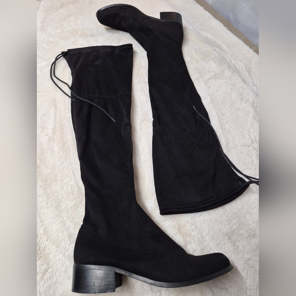 Charles David Shoes - Charles David Thigh High Boots Womens Size 9M Black Faux Suede Soft